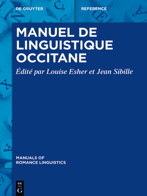 cover image of Manuel de linguistique occitane